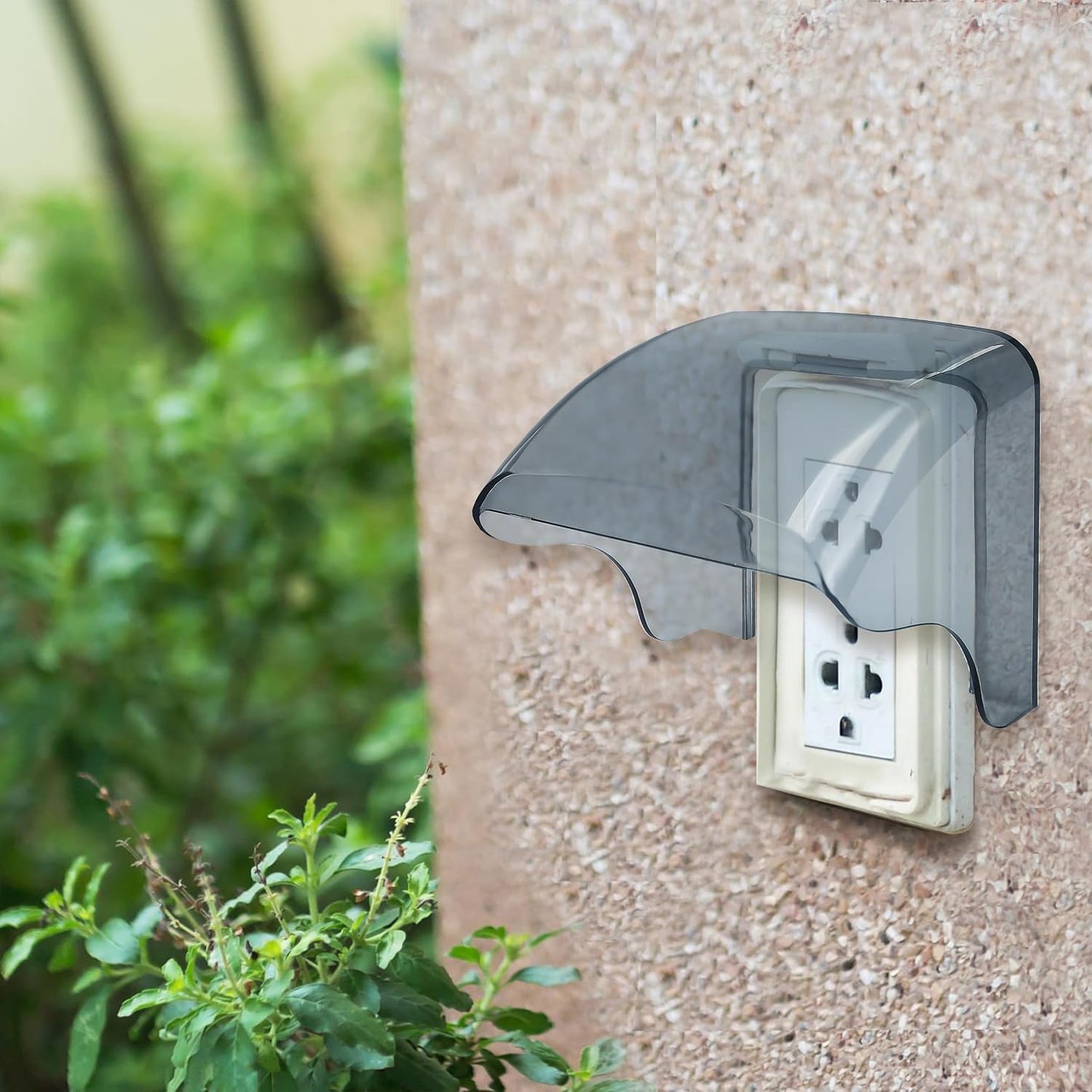 Outdoor Waterproof Outlet Cover, 2.67" x 3.25" Small Socket Protector– Self Adhesive Wall Plate Cover for Single-Gang Electrical Outlets, for Duplex Receptacle (NEMA 5-15R) (Not for Oversized Plugs)