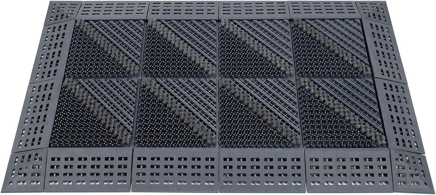 Heavy Duty Boot Scraper Mat 29.5x17.7 Inch | Heavy duty all weather shoe scrubber, scrapes mud, sand and snow, ideal for porch, garden and outdoor entryways