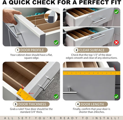 Cabinet Protectors for Kitchen Cabinets, Cabinet Door Protector Trash Drawer Protector Edge Guard, Plastic Slip on Protectors for Cabinets– 3/4" Thick, 18" Length