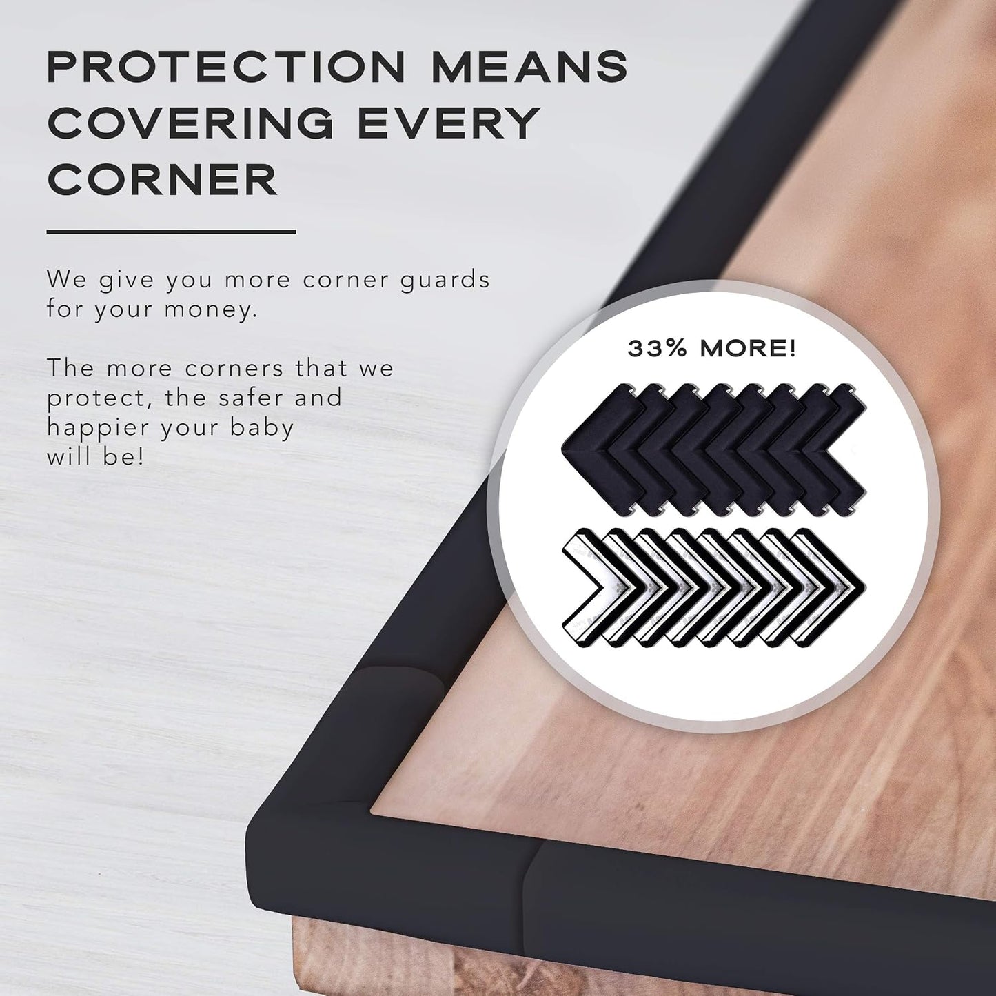 Bebe Earth Baby Proofing Corner Protectors, 12 Furniture Corner Guards Bumpers for Table - Clear Child Safety Protector for Home, New Parents and Couples