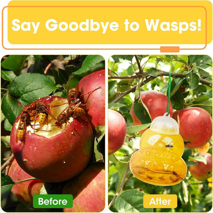 4 Pack Reusable Wasp Traps Outdoor Hanging | Yellow Jacket Trap Carpenter Bee Traps for Outside Hornet Trap Wasp Catcher for Outdoors, Wasps Killer Garden, Farm