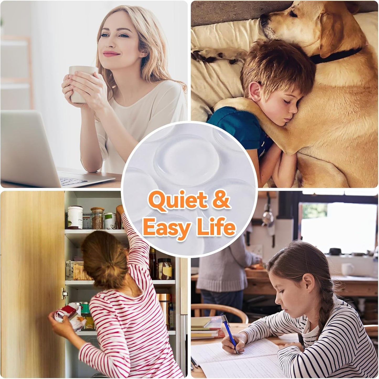 4PCS Long Furniture Bumpers - Wall Protector Guards, Fridge Door Stopper, 5.5x0.7x0.2inches