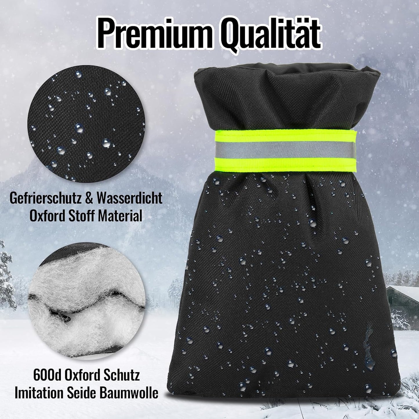 Outdoor Faucet Covers for Winter Freeze Protection, Waterproof Thickened Socks, Reusable Insulated Spigot Cover, 8.3" H x 5.9" W, 3 Pack Black