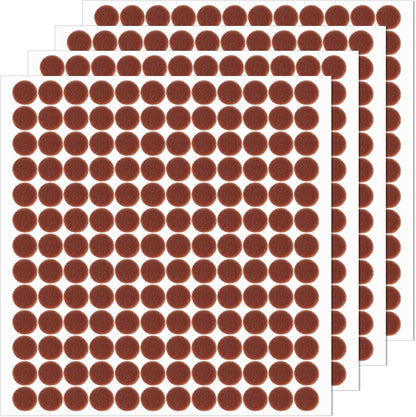 cobee 624 Pcs 3/8" Self Adhesive Felt Furniture Pads, Felt Cabinet Door Bumpers Brown Round Chair Foot Pads, Cabinet Protectors for Kitchen Chair Legs Hardwood Floors Coasters Drawers