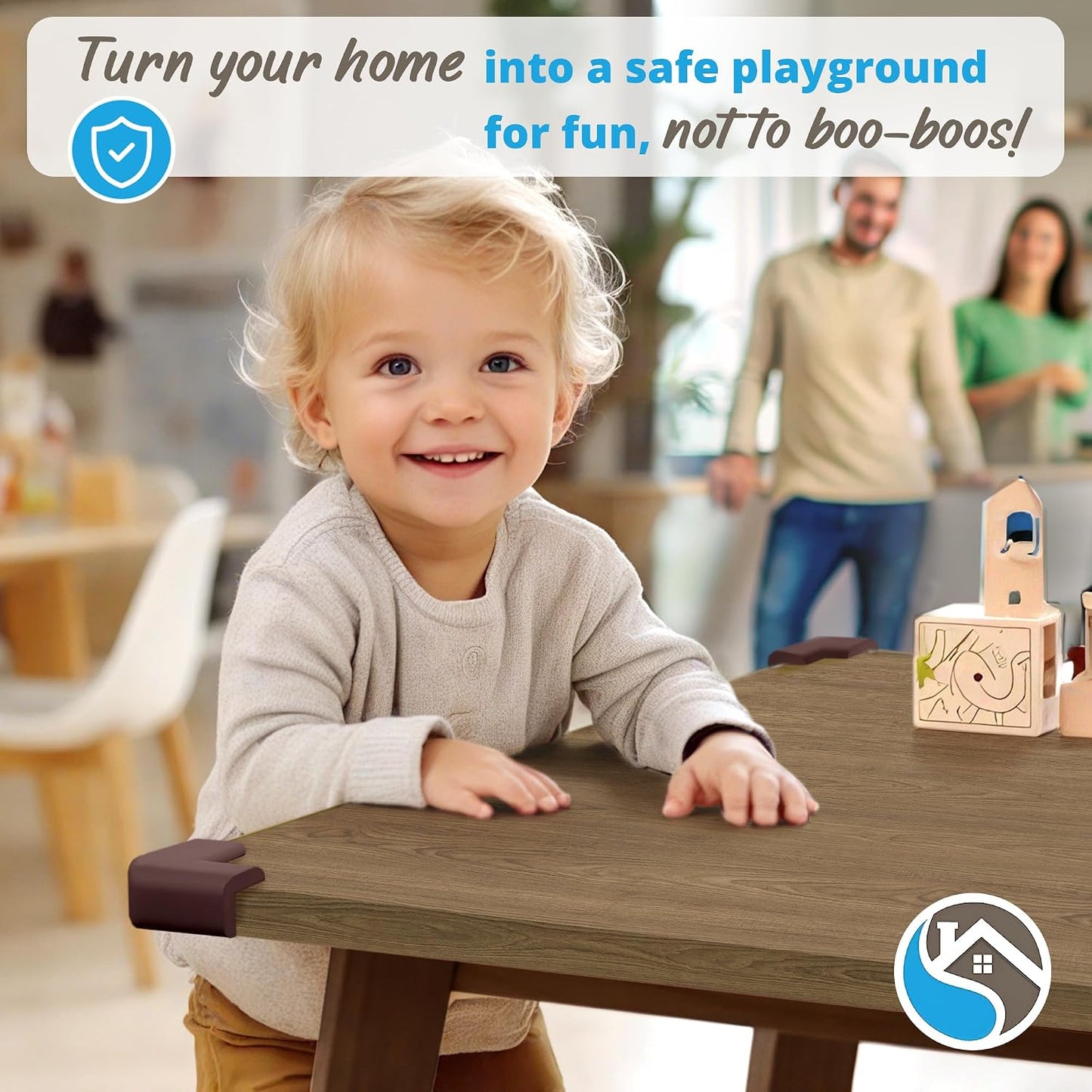 8-Pack Baby Proof Corner Protectors, Clear Furniture Safety Bumpers, Soft Rubber Foam Cushion Guards with Pre-Applied Adhesive, Child Proofing Pads for Tables, Cabinets, Desks, Glass Surfaces