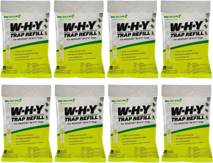 RESCUE! Non-Toxic Wasp, Hornet, Yellowjacket Trap (WHY Trap) Attractant Refill - 2 Week Refill - 8 Pack