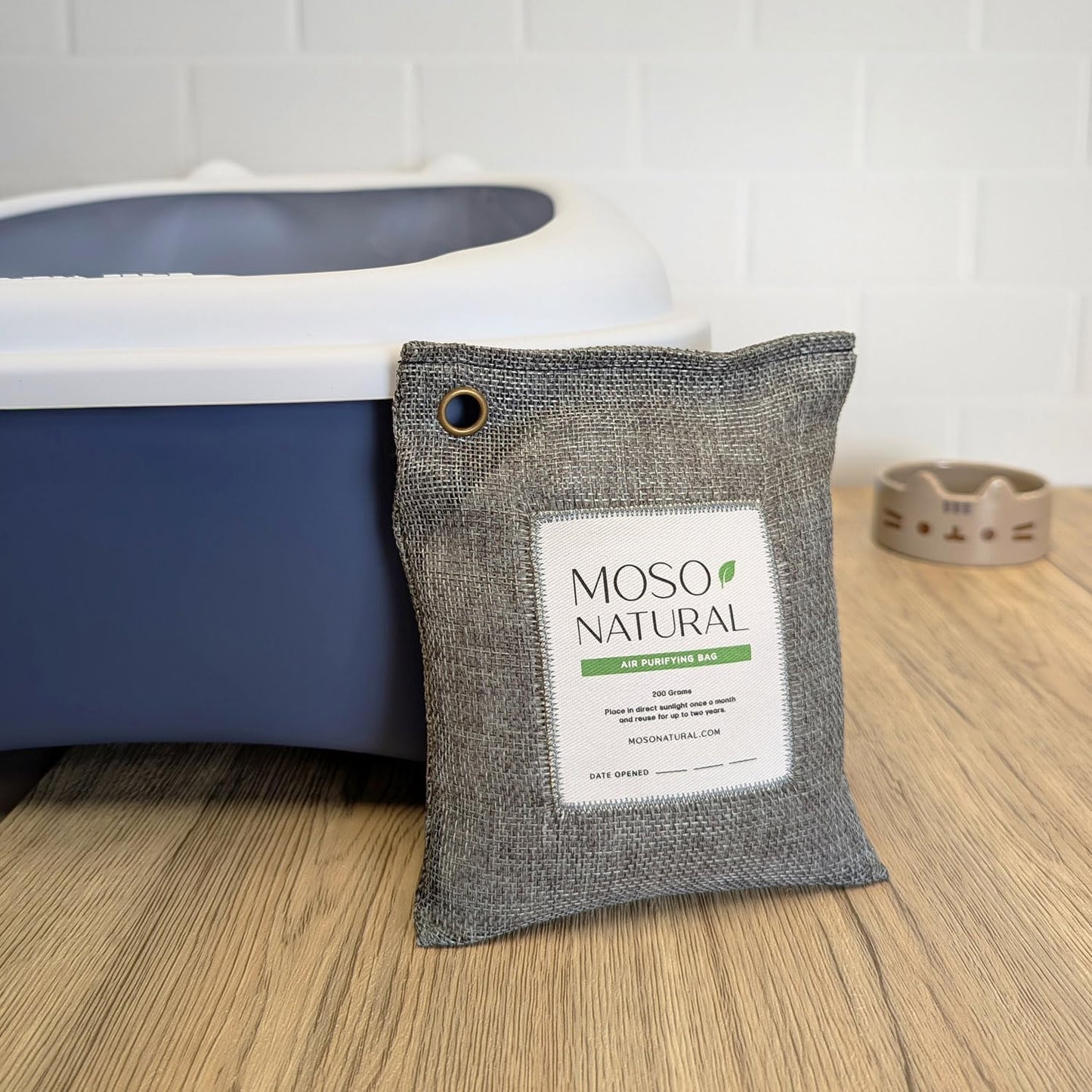 Moso Natural Air Purifying Bag 200g (3 Pack) HGTV Editor's Pick | Premium Bamboo Charcoal Odor Absorber for Home & Car | Closet Odor Eliminator & Car Air Freshener | Long Lasting Charcoal Bags