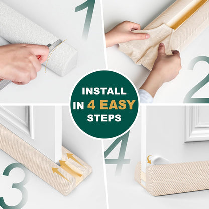 HADOR 30 Inches Door Draft Stopper - 24"-30" Adjustable, Seals 0.5"-1.7" Gaps | Blocks Drafts/Noise/Pet Hair | No Permanent Adhesive, Machine Washable, Grey