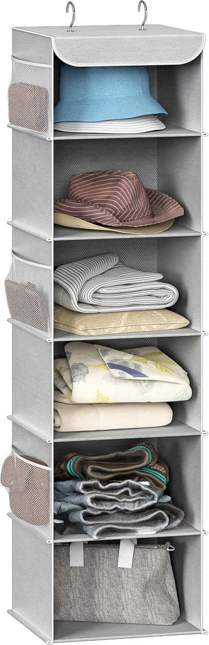 Simple Houseware 6 Shelf Hanging Closet Organizer, Gray