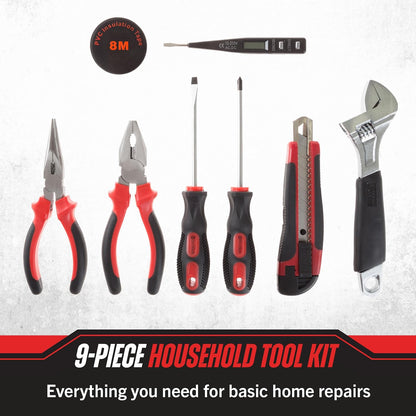 Tool Kit - 102 Heat-Treated Pieces with Carrying Case - Essential Steel Hand Tool and Basic Repair Set for Apartments, Dorm, Homeowners by Stalwart