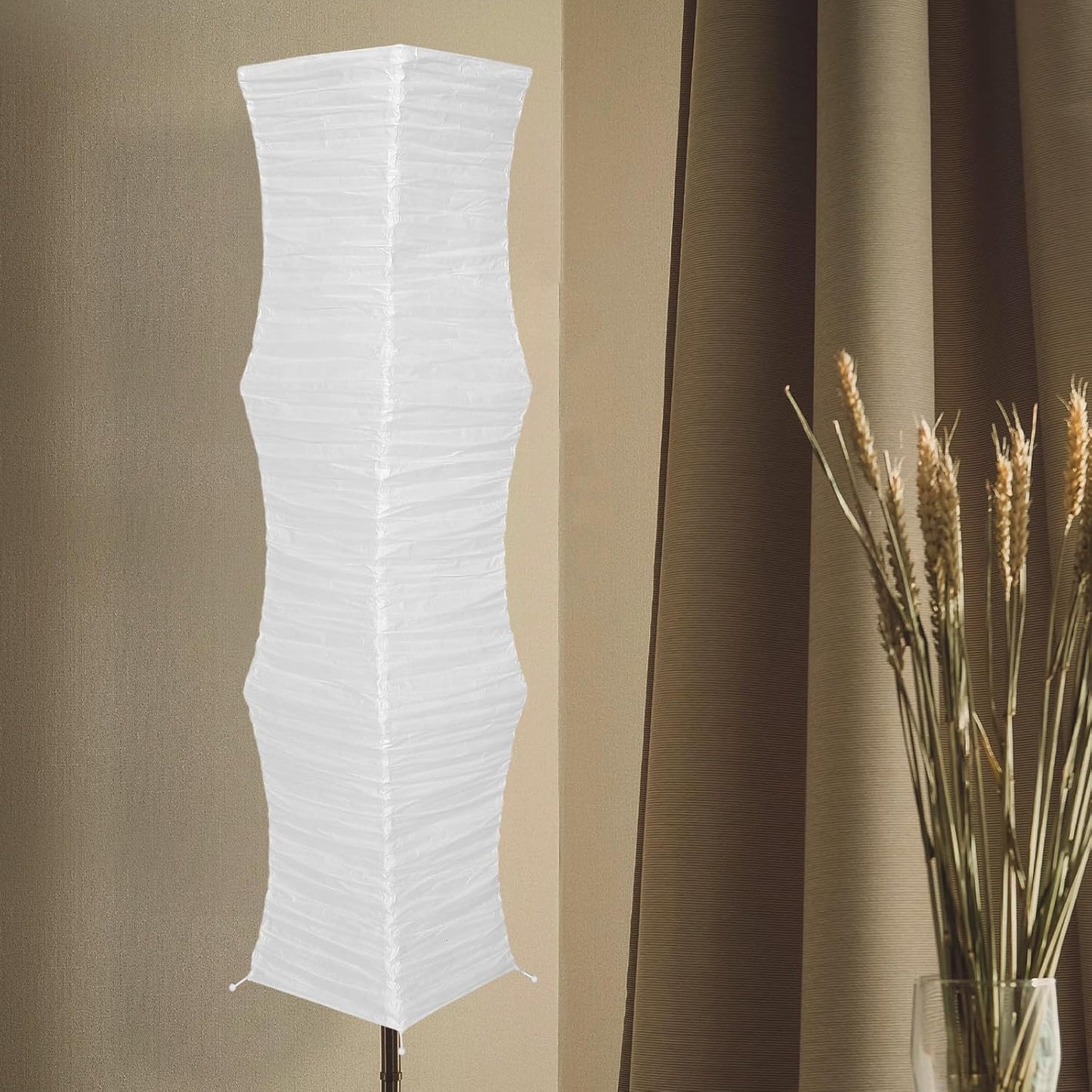 VICASKY Japanese Paper Floor Lamp Shade Replacement, Foldable Standing Lampshade Cover Paper Floor Light Cover Accessories for Living Room Office Home Hotel Bedside