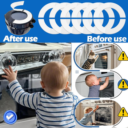 6 Pairs (12 Pcs) Transparent Tape for Stove Knob Safety Covers, Premium Double Sided Tape for Child Proof Stove Knob Covers, Easy to Install, No Shaking, Suitable for Most Covers, Stretchable