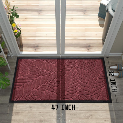 Yimobra Front Door Mat Outdoor Indoor, 29.5x17 All-Season Waterproof Door Mat Outside Entrance, All-Weather Non-Slip Outside Doormat for Garage Patio Entryway, Brown
