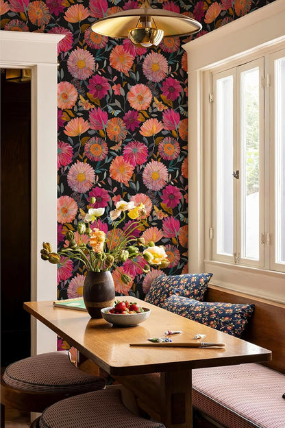 Simon&Siff Floral Wallpaper Peel and Stick Boho Contact Paper Removable Self Adhesive Waterproof Wall Paper for Cabinets Bedroom Decorative 17.3" x 120"