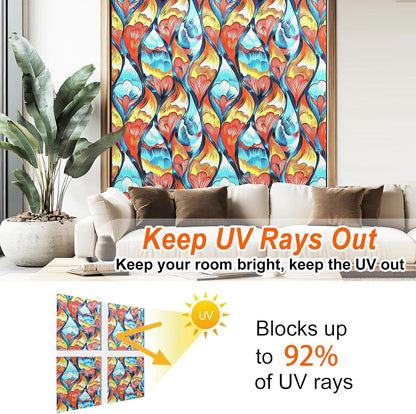 SOMWISE Frosted Glass Window Film, Heat Insulation, UV Block, Anti-Glare, One Way Privacy Tint, Static Cling for Home Bathroom Door, Renter Friendly, Day & Night Privacy