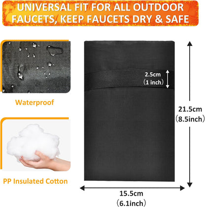 TUPI 2 Pack Outdoor Faucet Covers for Winter | Pro Freeze Protection | Waterproof Spigot Cover, Reusable Winter Insulated Faucet Pipe Protector for Outside Spigot, Hose bib, Water Tap, 8.5" H x6.1 W