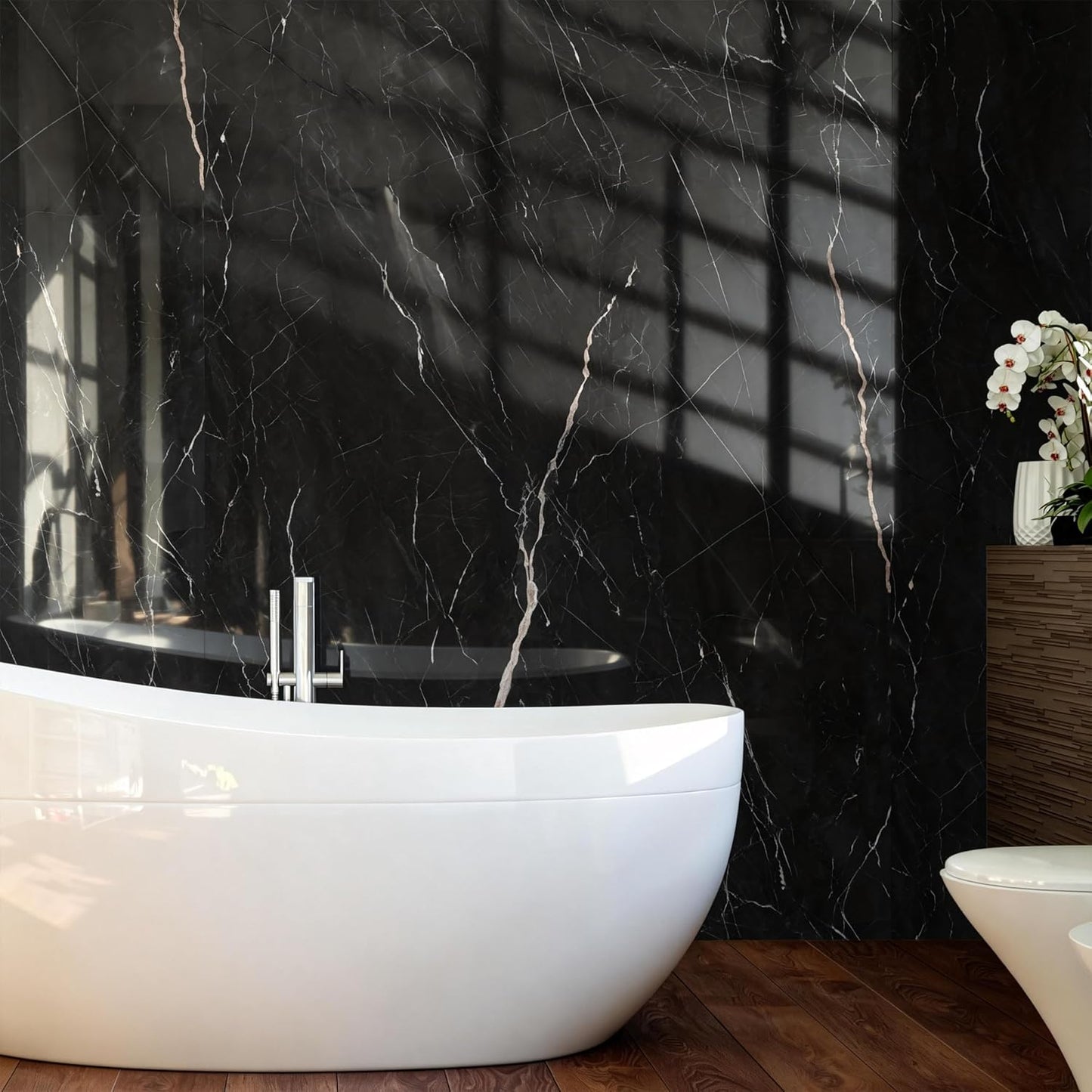 Marble Peel and Stick Waterproof Wall Paneling, 118" x 47" Carrara White Matte Finish Self-Adhesive Backsplash Tile Vinyl Wall Panel for Kitchen Bathroom Wall Decor, Covers 38.75 Sq. Ft.