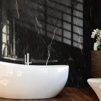 Marble Peel and Stick Waterproof Wall Paneling, 118" x 47" Carrara White Matte Finish Self-Adhesive Backsplash Tile Vinyl Wall Panel for Kitchen Bathroom Wall Decor, Covers 38.75 Sq. Ft.