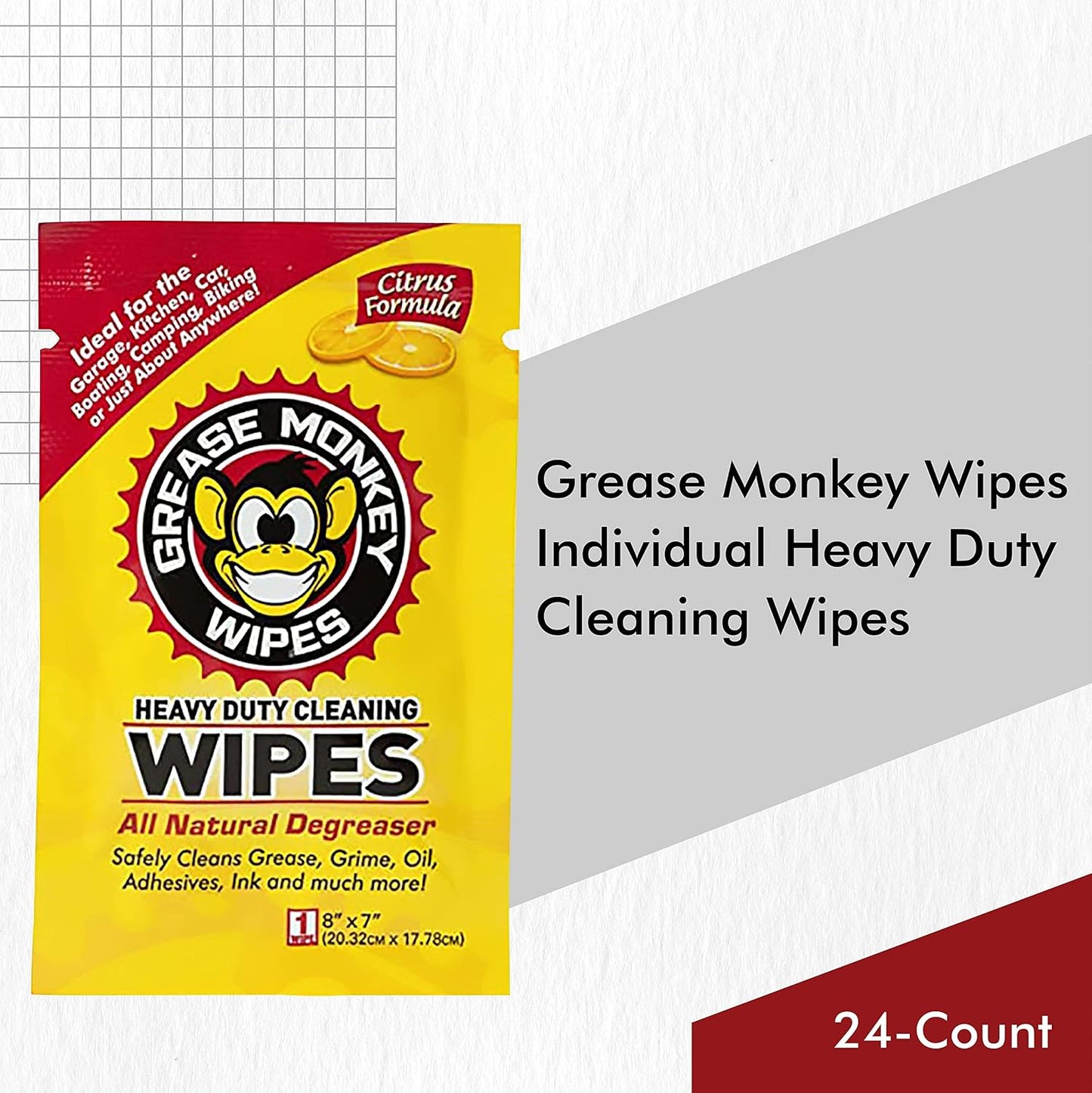 Individual Heavy Duty Cleaning Wipes, 24-Count