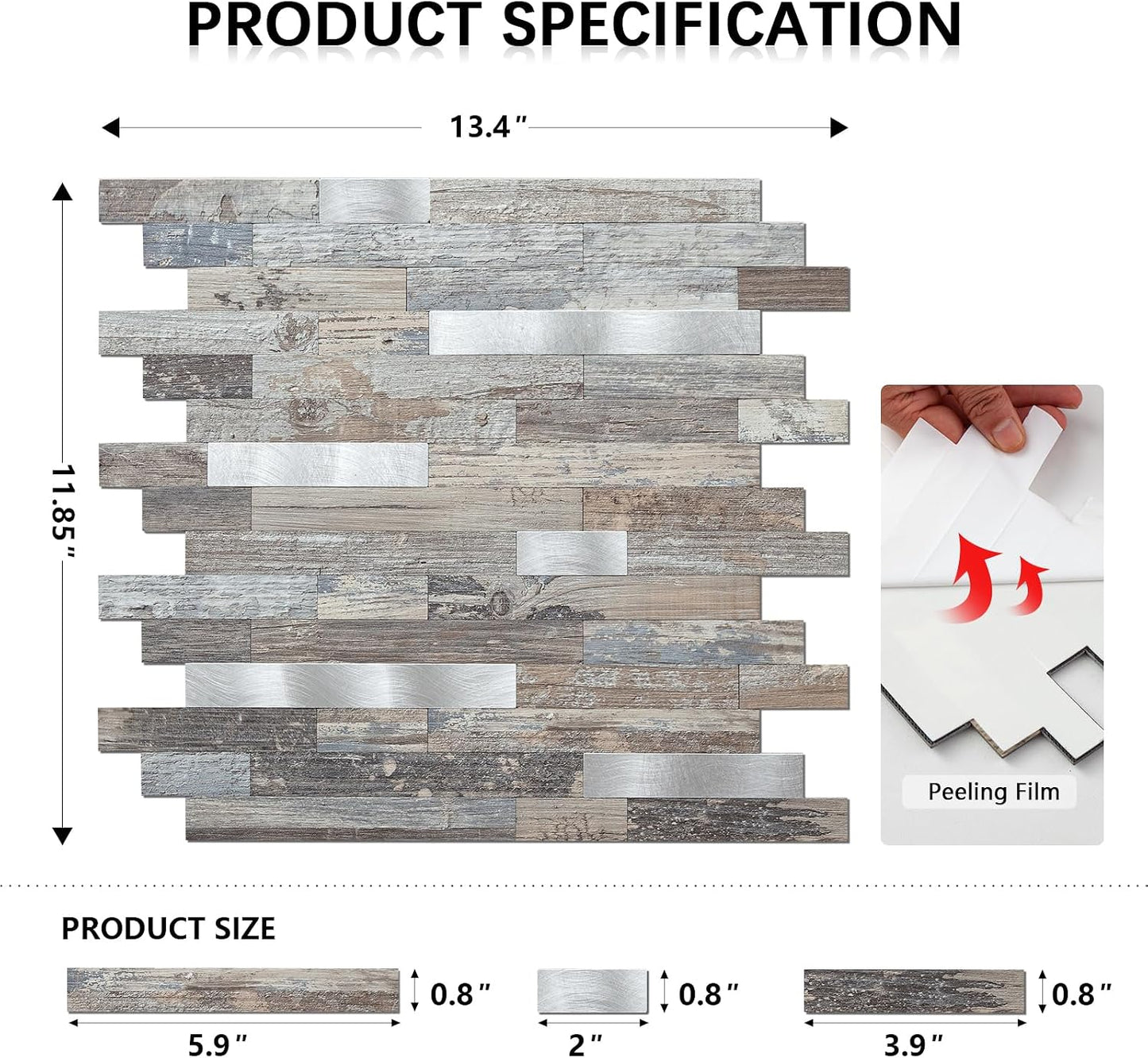 Midcard 10 Sheets Peel and Stick Backsplash PVC Wall Tile,for Kitchen Backsplash