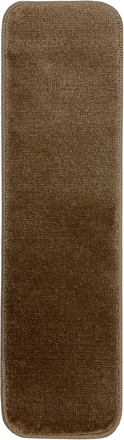 Comfy Collection Stair Tread Treads Indoor Skid Slip Resistant Carpet Stair Tread Treads Machine Washable 8 ½ inch x 30 inch (1 Piece, Beige)