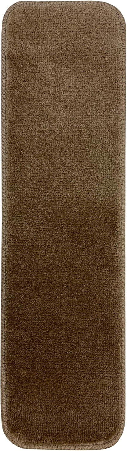 Comfy Collection Stair Tread Treads Indoor Skid Slip Resistant Carpet Stair Tread Treads Machine Washable 8 ½ inch x 30 inch (1 Piece, Beige)