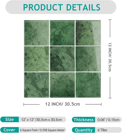 VEELIKE Cream Beige Peel and Stick Backsplash for Kitchen Square Peel and Stick Tile Backsplash 6 Sheets Self Adhesive Back Splash Tiles for Bathroom Waterproof Ceramic Wall Tile Stickers 12''x12''