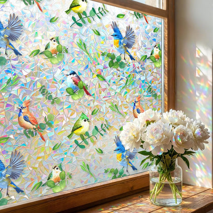 Frosted Window Privacy Film - Brushed Silver Static Cling Glass Film for Bathroom, Day and Night Door Privacy Film Window Cover to Stop Dog Barking, 17.5x78.7 Inch, Pure