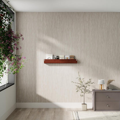 Modern Peel and Stick Wallpaper 17.3" x 78.7" Self Adhesive Wallpaper Textured Neutral Stripe Contact Paper Removable Vinyl Wall Paper for Living Room Bedroom Accent Wall Modern Minimalist Wall Decor