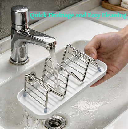 304 Stainless Steel Wavy Soap Dish, Self Draining Shampoo Bar Holder with Removable Drip Tray, Rustproof Quick Dry Bar Soap Organizer for Shower Bathroom Kitchen, Holds 2-3 Bars, 1 Pack