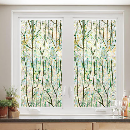 Finnez Window Privacy Film 3D Static Cling Window Film, No Glue Heat Control & 96% UV Blocking for Home Office, Decorative Frosted Glass Cover 17.5 Inch x 6.5 Feet