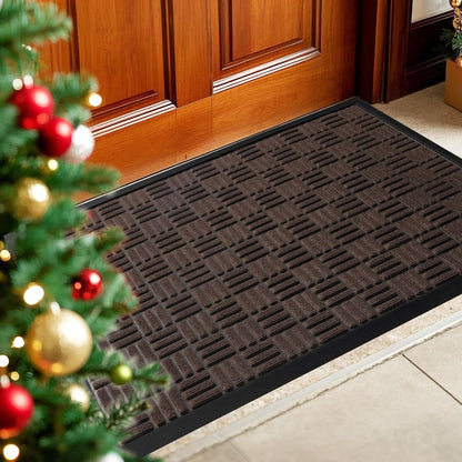 Mibao Front Door Mat, Heavy Duty Durable Welcome Mat for Outdoor Indoor, Dirt Trapper Waterproof Super Absorbent Door Mat for Entryway Outside Patio Porch, 29.5" x 17", Grey