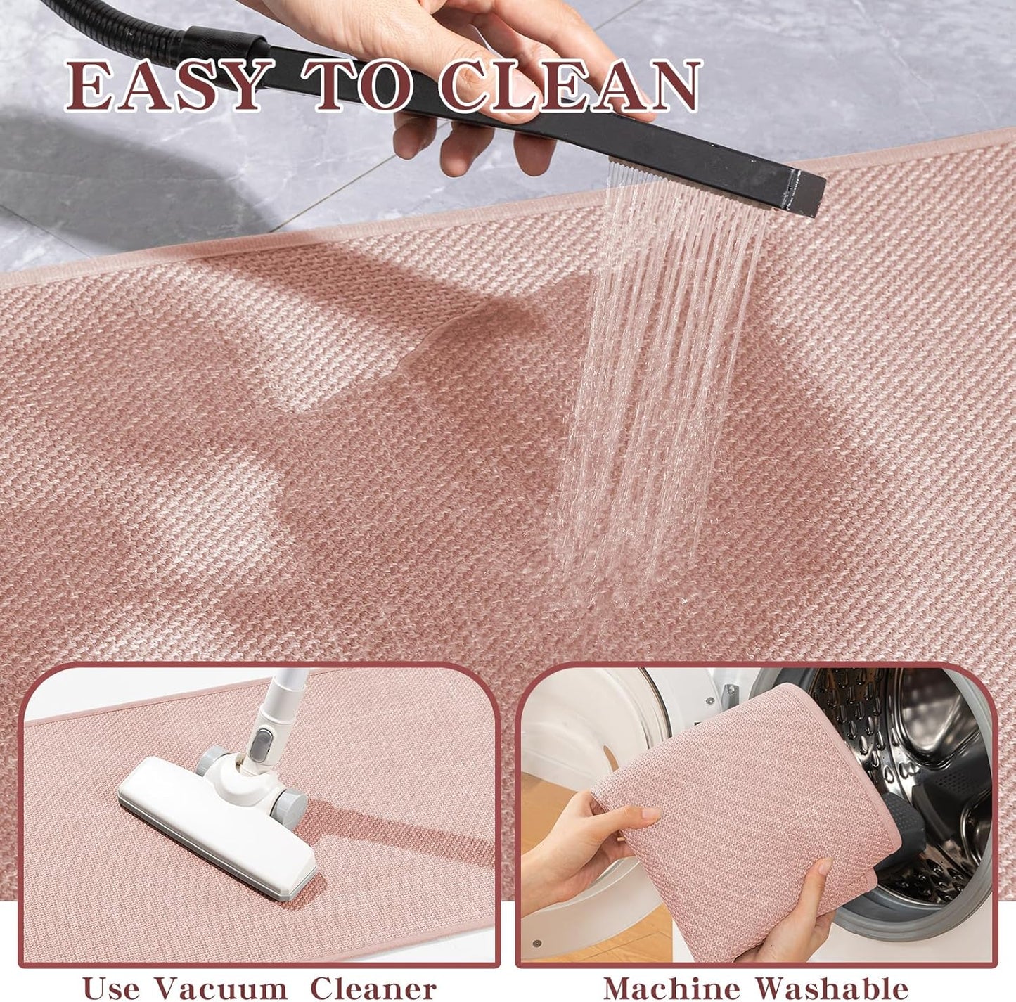 chakme Bathroom Rugs Mat 24x17, Ultra Thin Non Slip Bath Mat Small Quick Dry Absorbent Bath Mat for Bathroom Floor, (Dark Beige, 24"x17")
