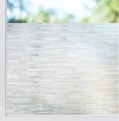 rabbitgoo Window Privacy Film Frosted Glass Film Removable Vinyl Door Coverings UV Blocking Decorative Static Cling Non-Adhesive Window Clings Sticker for Home Decor, 17.5 x 78.7 Inches