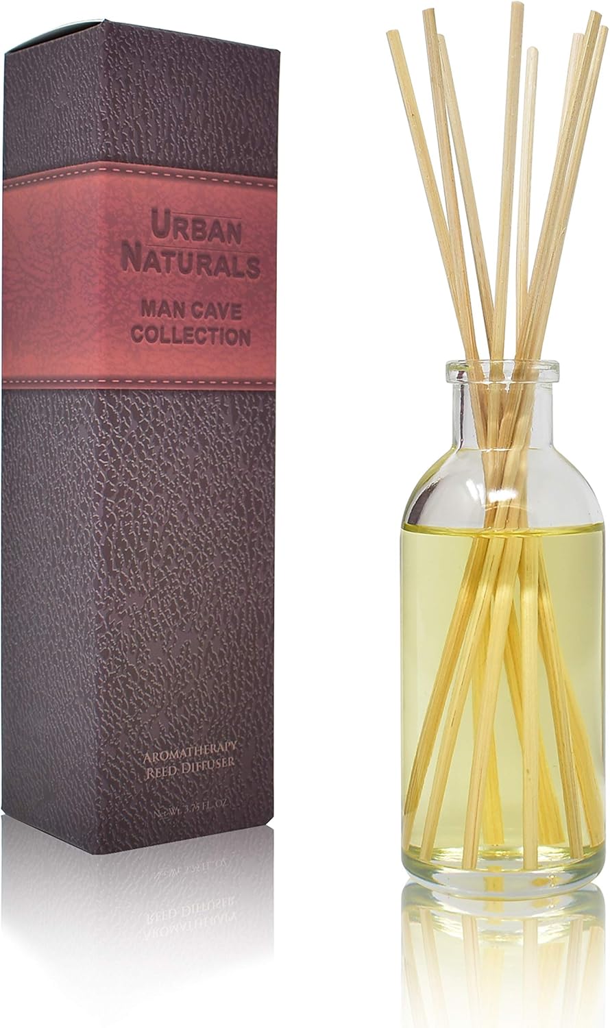 Urban Naturals Smoked Vanilla Reed Diffuser Set with Vanilla Bean, Sandalwood & Leather | Made in the USA - Colors B