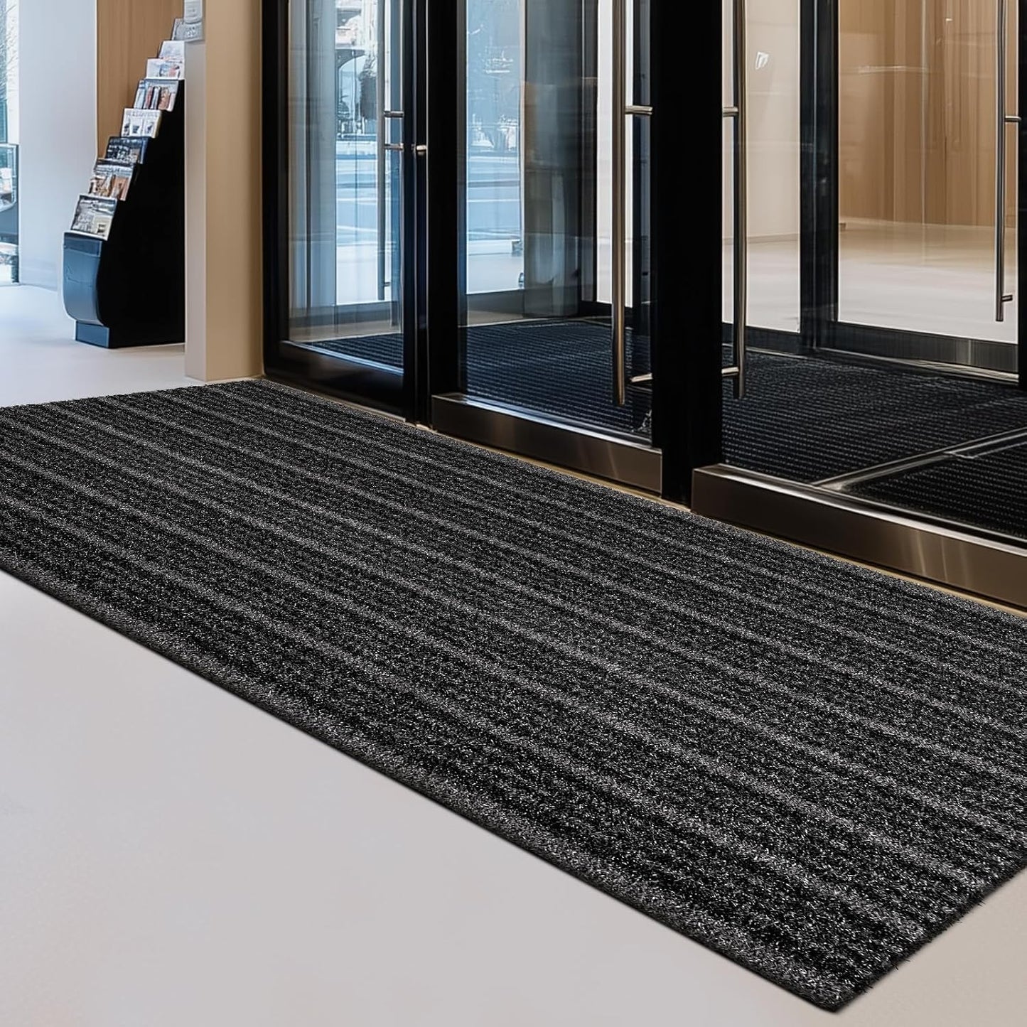 Outdoor Front Door Mat 32" x 48", Dirt Trapping Outside Entrance Rug, Non Slip Shoe Scraper, Heavy Duty Commercial Rug for Patio, Garage, Traffic Area, Office, Roll Packing