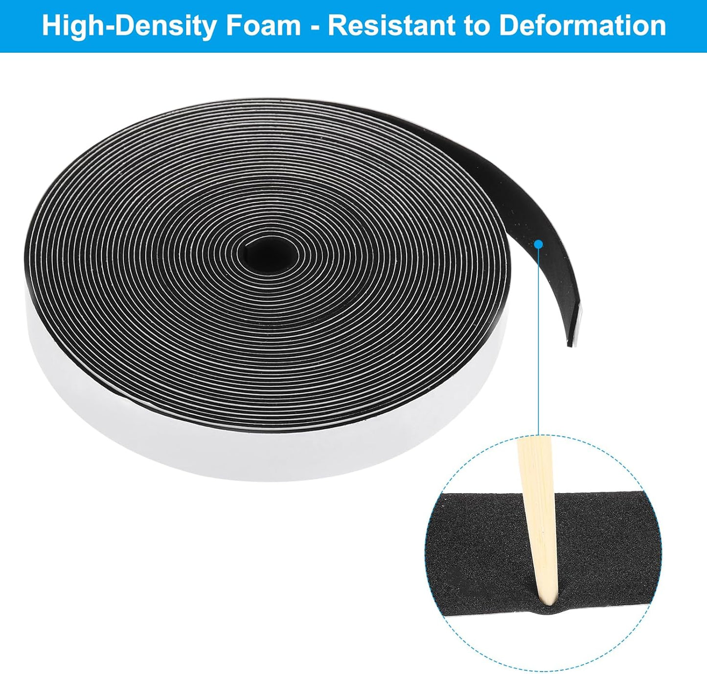 PATIKIL Weather Stripping Door Seal Strip, 3/8 Inch x 1/4 Inch x 32 Ft Self Adhesive Soundproof High Density Foam Tape Insulation for Door Window Air Conditioning, White - Colors B