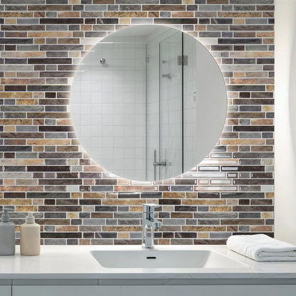 Art3d 10-Sheet Heavy-Duty Peel and Stick Backsplash, Waterproof Wall Tiles Stick on Kitchen Backsplash Living Space, Beige & White