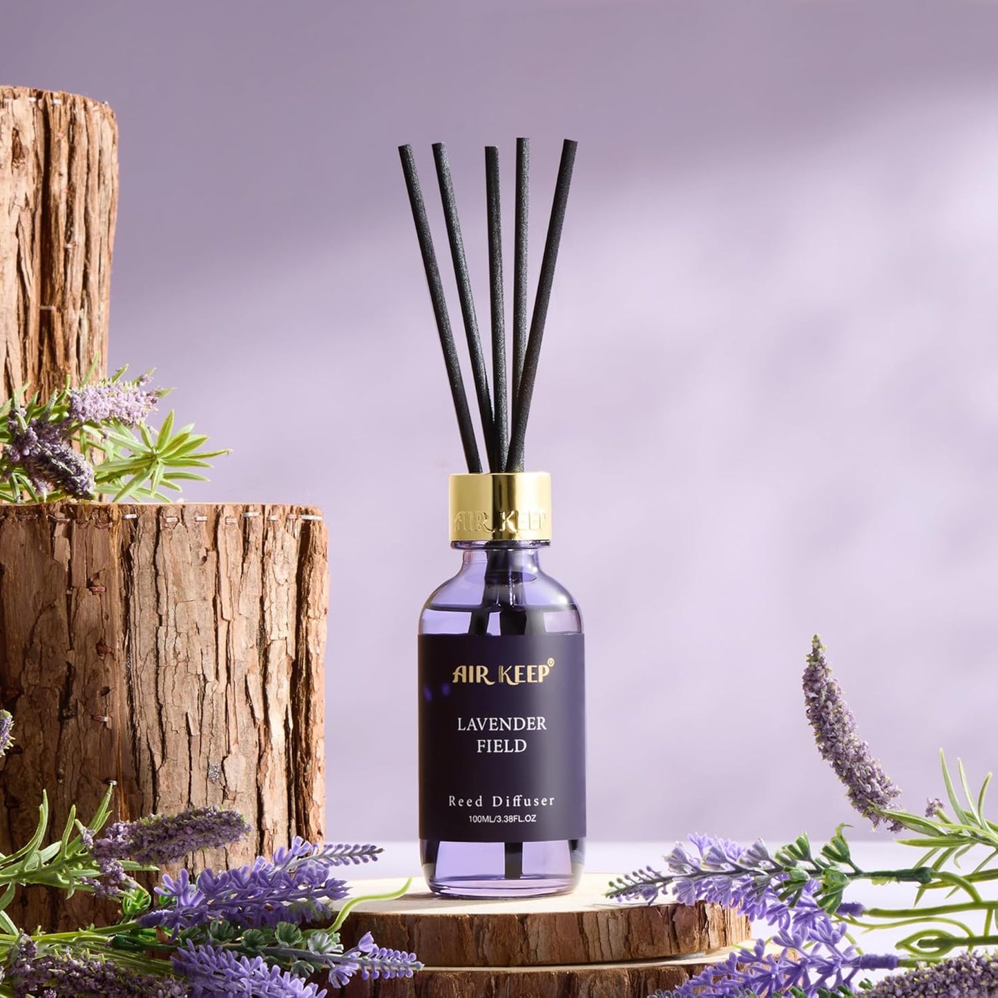 Airkeep Reed Diffuser Oil Set with Reed Sticks,Vanilla Aromatherapy Oil Scent Diffuser for Home Office Bathroom Decoration Perfume and Gifts 3.38 oz/100ml