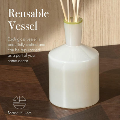 LAFCO New York Classic Reed Diffuser, Sea & Dune - 6 oz - Up to 3 Months Fragrance Life - Reusable Glass Vessel - Natural Wood Reeds - Made in The USA