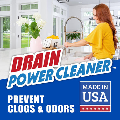 Sani 360 Drain Power Cleaner, Enzyme Probiotic Odor remover, Drain and Garbage Disposal Cleaner, Flush Away Grease, Soap Scum, Lemon scent Septic safe. Save Money on Plumbing, 16 uses, Made in the USA
