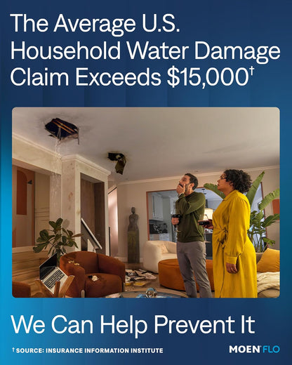 Moen Flo 1-inch Smart Water Shut Off Valve, Smart Home Water Monitor Leak Detector, Wifi Connected, App Enabled Flow Meter and Shutoff, 900-006