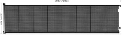 Retractable Baby Gate for Stairs, 42" Tall X 200" Wide Mesh Dog Gate Indoor, Child Gate for Doorways, Hallways, Deck, Indoor Outdoor Pet Baby Safety Essentials for Home, Black