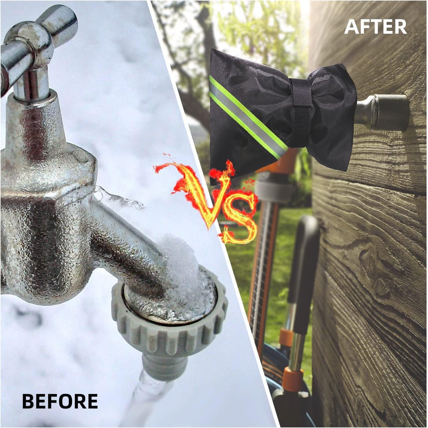 DGLV Outdoor Faucet Covers for Winter, 4 Pack Outside Faucet Socks for Freeze Protection Reusable Waterproof Anti-Freeze Insulated Spigot Cover for Garden Tap, 6.69" W x 8.27" H