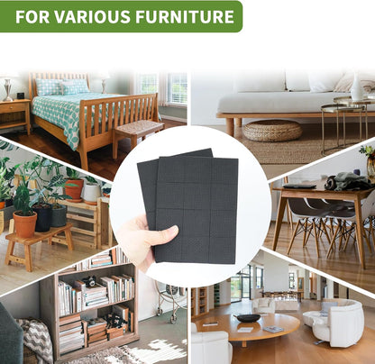 Non Slip Furniture Pads 36 PCS 1'' Square - Anti Slip Furniture Pads - Self Adhesive Rubber Feet Furniture Feet - Chair Leg Floor Protectors - Keep Furniture in Place