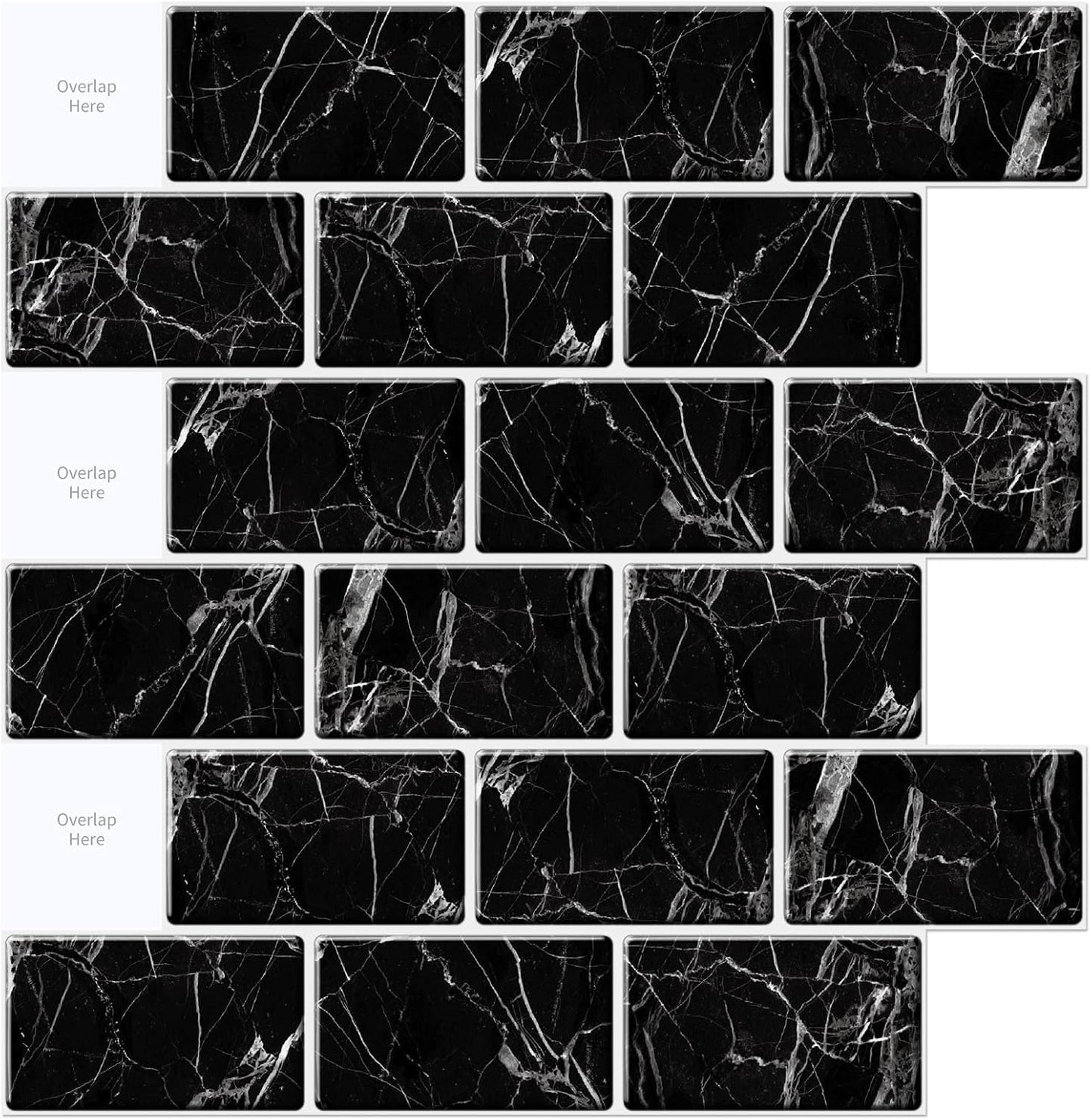 Art3d Premium 10-Sheet Peel and Stick Tile Backsplash - 12"x12" for Kitchen , Bright White