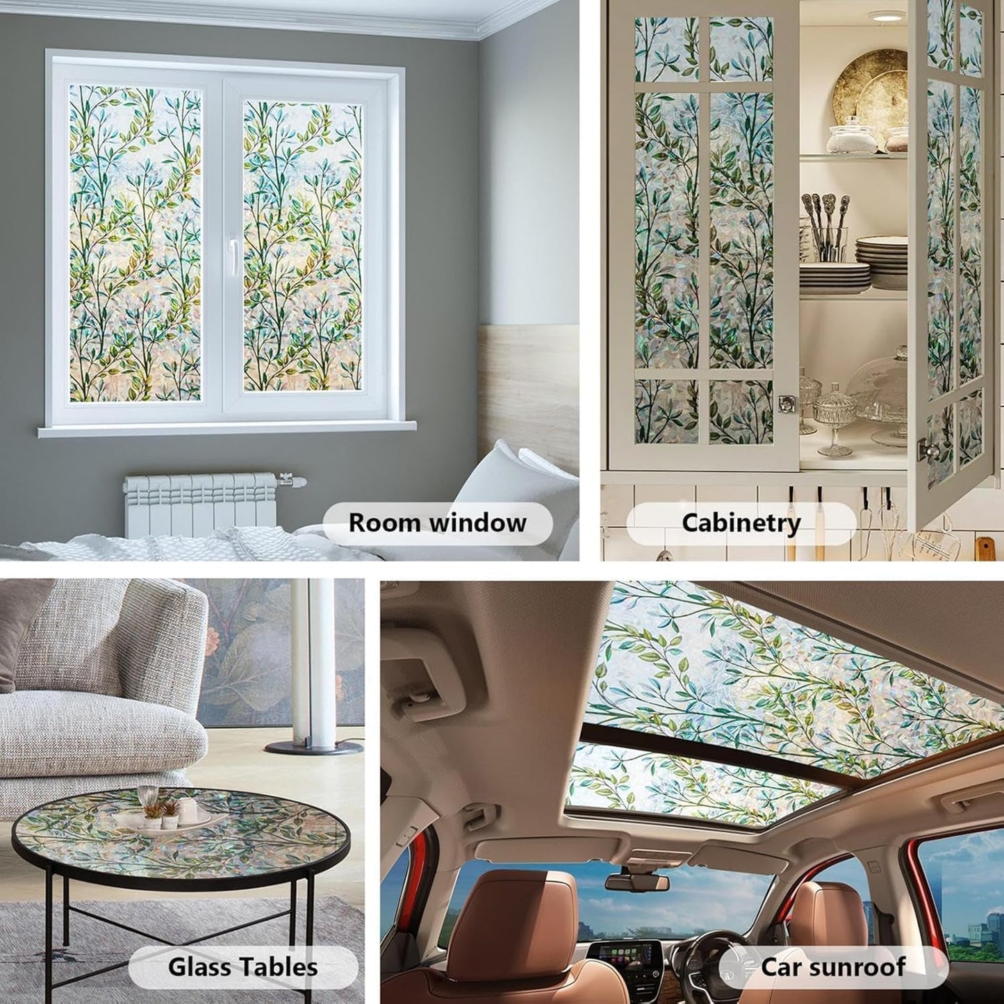 Finnez Window Privacy Film 3D Static Cling Window Film, No Glue Heat Control & 96% UV Blocking for Home Office, Decorative Frosted Glass Cover 17.5 Inch x 6.5 Feet