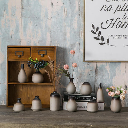 JOJUNO White Bud Vases, Small Ceramic Vase Set of 11, Mini Pottery Vases for Flowers, Decorative Pieces for Home Modern Decor, Boho Decor, Chic Accents for Living Room Dining Table Shelves