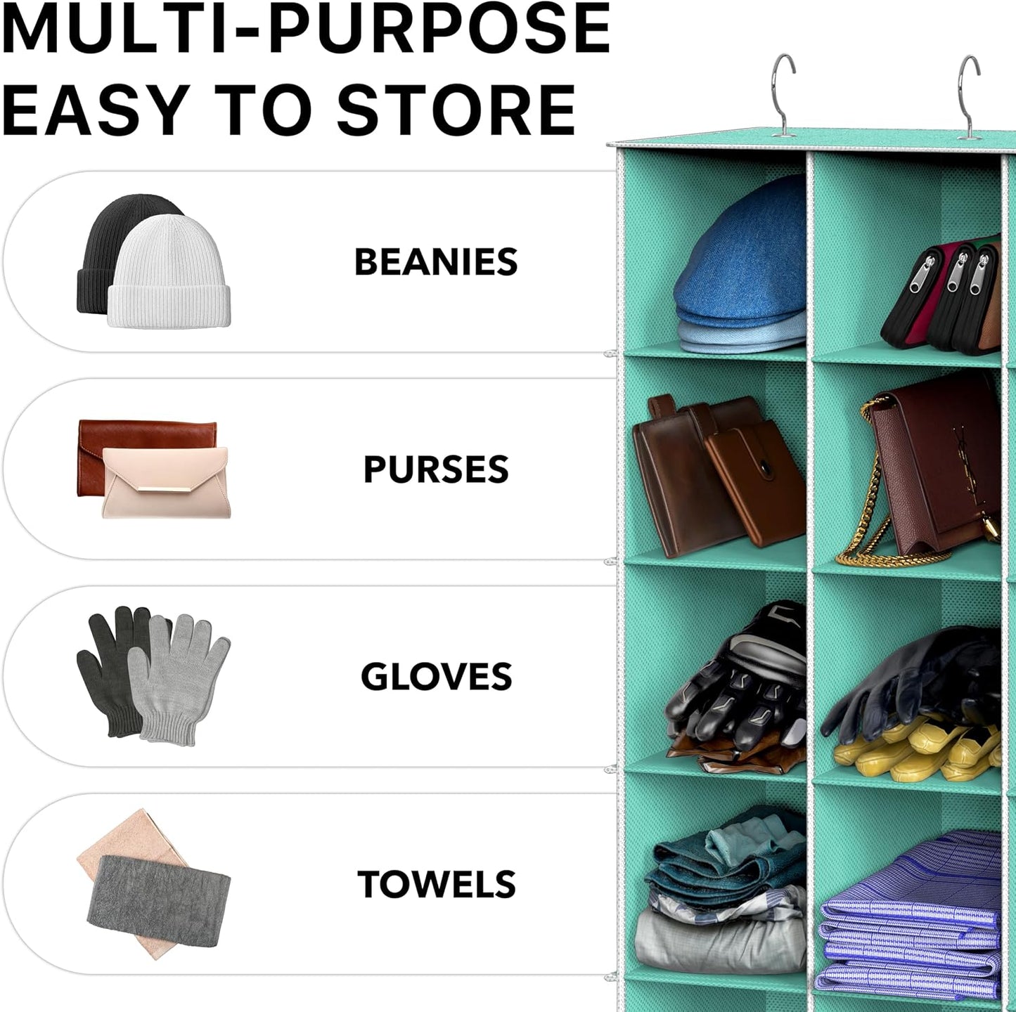 Simple Houseware 24 Section Shelves Hanging Shoes Organizer Holder for Closet, Gray