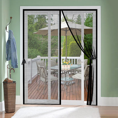Magnetic Screen Door -Fit for Door Size:32x80 Inch, Hands Free Mesh Partition, Heavy Duty Screen Door Mesh Curtain Keeps Bugs Out, Frame Hook & Loop, Pet and Kid Friendly, Itself Size 34x82